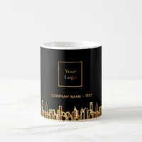 Logo black gold city skyline business real estate coffee mug