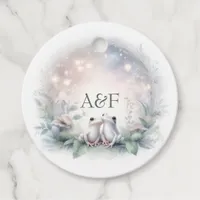 Enchanted Forest Frog Monogram Wedding Favor Tags