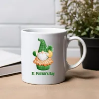 Colorful Illustrated Cute Gnome St. Patrick's Day Two-Tone Coffee Mug