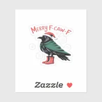Merry Christmas F Caw F Vintage Classic Style Sticker