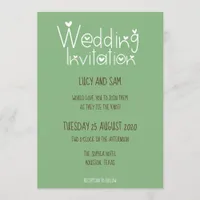 Informal Wedding Modern Typography Sage green Invitation