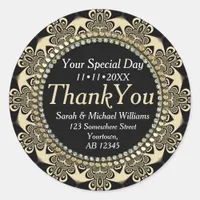 Groovy Tribal Flower Thank You Stickers