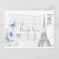 Paris Themed Thank You Postcard