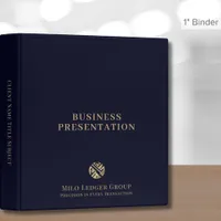 Navy Blue Gold Logo Presentation Binder