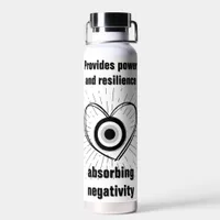 Rays, Heart , Black Evil Eye protection monogram | Water Bottle