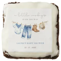 Little Cowboy Boy Baby Shower Brownie