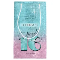 Glitter and Shine Sweet 16 Teal/Pink ID675 Small Gift Bag