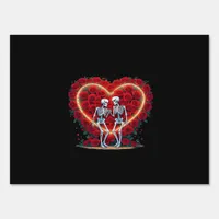 Skeleton Couple Holding Hands Inside A Heart Of Ro Sign