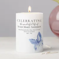 Blue Butterfly Memorial Candle