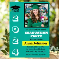 Class of Year Green Graduation Party Invitation