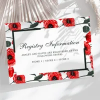 Red Poppy Flowers Floral Wedding Registry Card