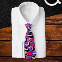 Vibrant Abstract Groovy Retro Bold Pattern Neck Tie