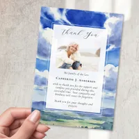 Landscape Sky Memorial Photo Sympathy Funeral Thank You Card