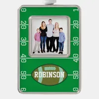 Football Family Christmas Silver Plated Framed Ornament