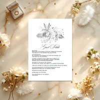 Vintage Floral Wedding Guest Details Enclosure Card