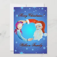 Hand-painted Watercolor Magical Santa Claus Holiday Card