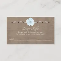 Rustic Blue Floral Diaper Raffle Card – Woodland B