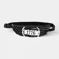 Vintage 1776 Black Ink Watercolor Flag 4th of July Fanny Pack