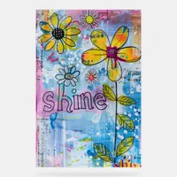 *~* Positive Words SHINE  Doodle Floral Acrylic Sign