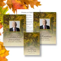 Autumn Leaves Lane Funeral Sympathy Thank You Card