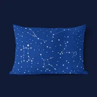 Boy Constellation Blue White Starry Night Sky Pillow Case