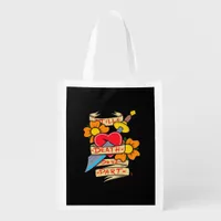 Till Death Do Us Part Vintage Tattoo Classic Grocery Bag