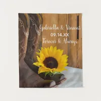 Country Sunflower Western Wedding Keepsake Tapestry