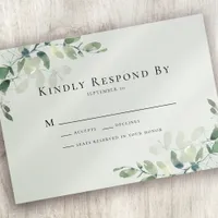 Eucalyptus Greenery Wedding RSVP Card