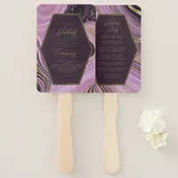 Abstract Agate Wedding Ceremony Mauve ID827 Hand Fan