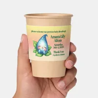 Cute Sleeping Baby Dewdrop Baby Shower Coffee Cup Sleeve