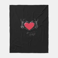 Have A Nice Day! Skeleton Hands With Heart Classic Fleece Blanket