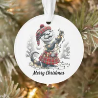 Scottish Christmas Otter Christmas Ornament