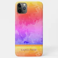 Bright Rainbow Color Abstract Pattern Monogram iPhone 11 Pro Max Case