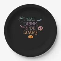 Eat Drink And Be Scary Halloween Classic Vintage G Paper Plates