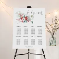 Winter Florals 8 Table Wedding Seating Chart Foam Board