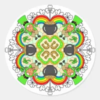 Shamrocks, Leprechauns St Patrick's Day    Classic Round Sticker