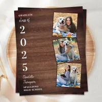 Budget Rustic Photo Collag Graduation Announcement