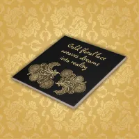 Monogrammed Gold Floral Lace | Ceramic Tile