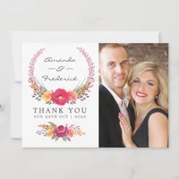 Watercolor Floral Safari Wedding Thank You Card