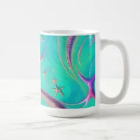  Teal and Purple Starfish Beachy  Coffee Mug