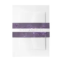 Stone Glitter Stripe Wedding Violet ID647 Invitation Belly Band