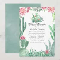 Watercolor Succulents Virtual Shower Invitation
