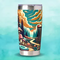 Retro Disc Golf Psychedelic Art Insulated Tumbler