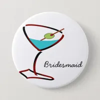 Funky martini red Bridesmaid Favors Button