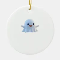 Cute Little Boo Retro Graphic Ceramic Ornament