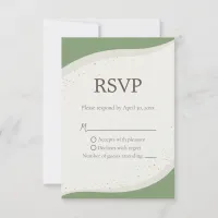 Sage Green Abstract Wedding RSVP card