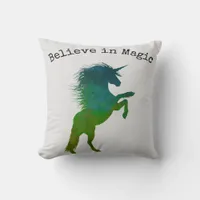 Believe in Magic Unicorn Throw Pillow