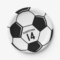 Custom Soccer Football Name Number Party  Paper Plates