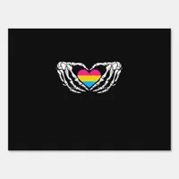 Pan Pride Skeleton Halloween Pan Goth Heart Sign