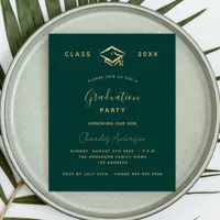 Graduation green gold 2025 invitation